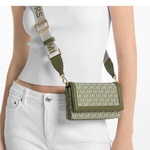 Michael Kors Olive Green Smartphone Crossbody Bag